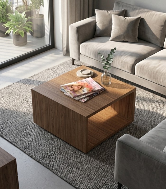 Table basse carrée 60x60x35 chêne