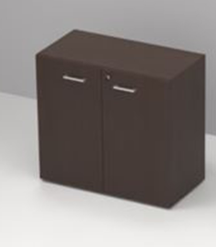 Armoire basse double OFFIDEA L90xP45xH85cm wengé  