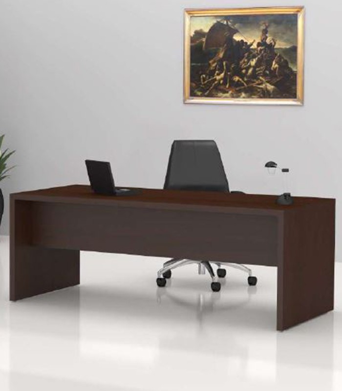 Bureau L180xP90 cm droit OFFITWO wengé vdf pieds panneaux +SAB097