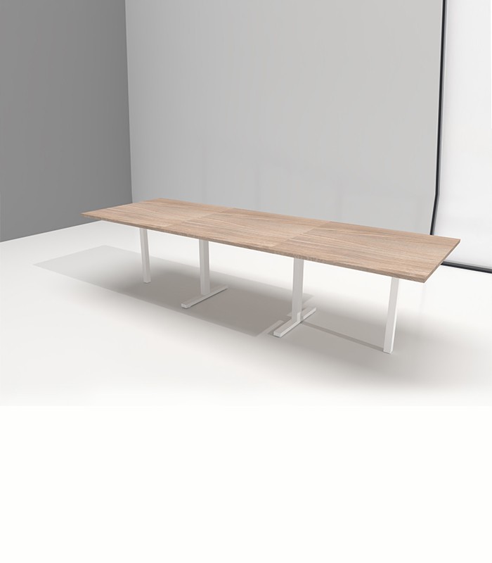Table réunion 120xP100xH74 OFFIDEA modulable départ noyer pieds T 