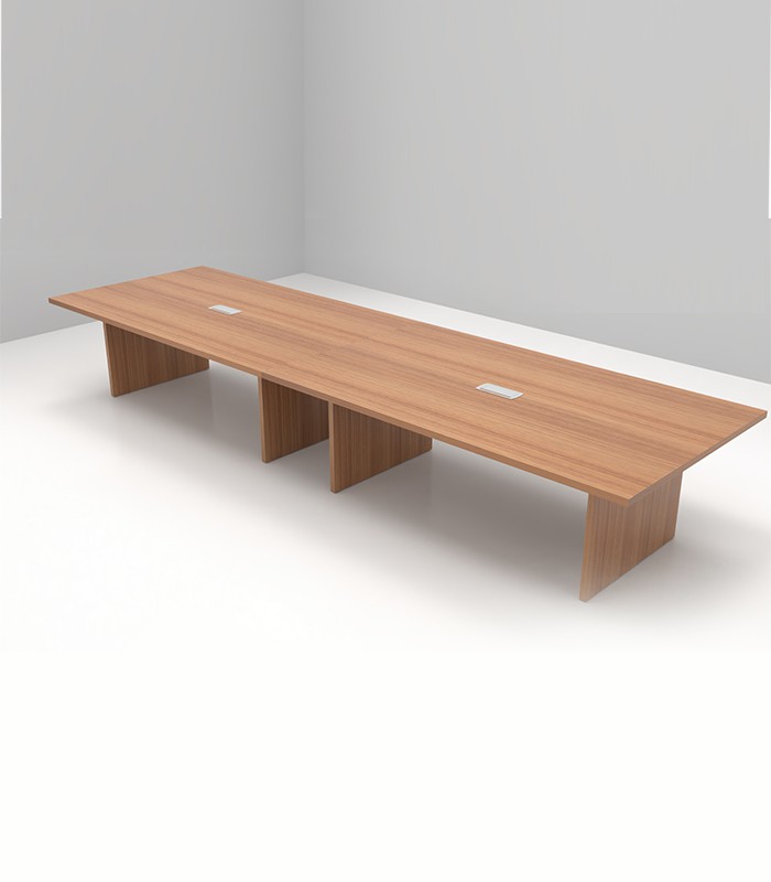 Table réunion L480xP100 OFFIDEA rectangle top acces noyer p. panneaux