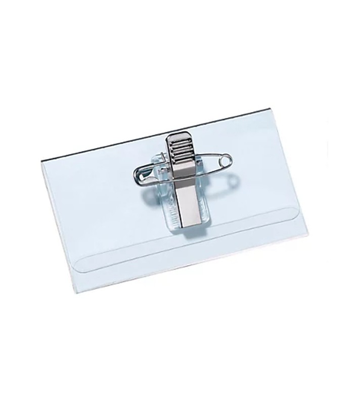 Badge double attache pince + épingle 58x90mm R.1456110 -IDC 40