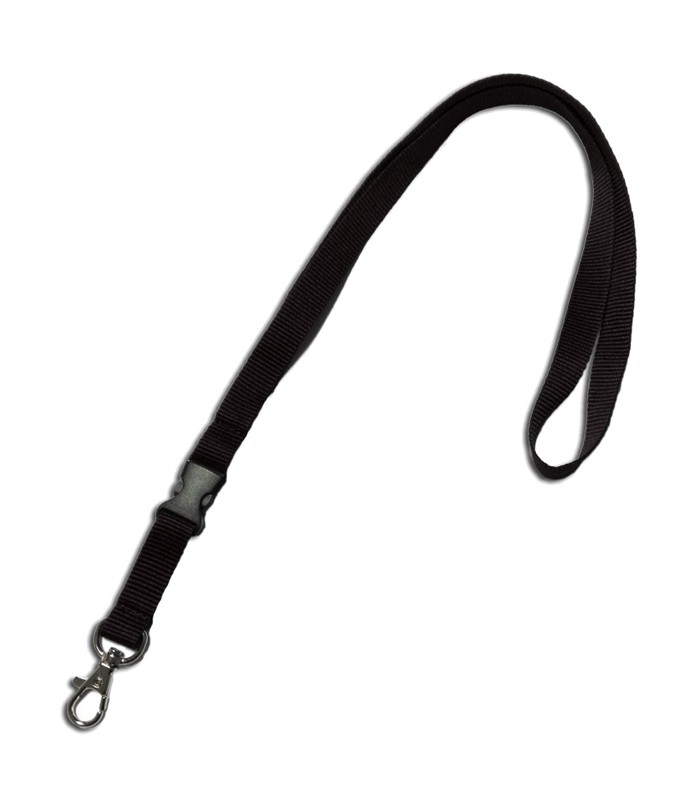 Cordon à mousqueton 43cm noir boucle détachable/crochet R.1437366