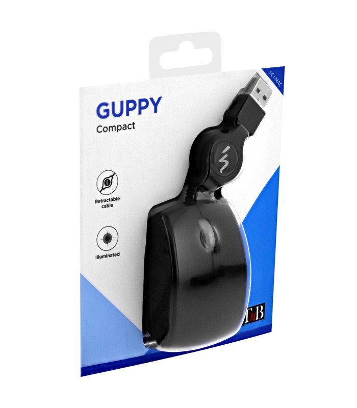 Souris filaire ultra compacte TNB GUPPY noire 