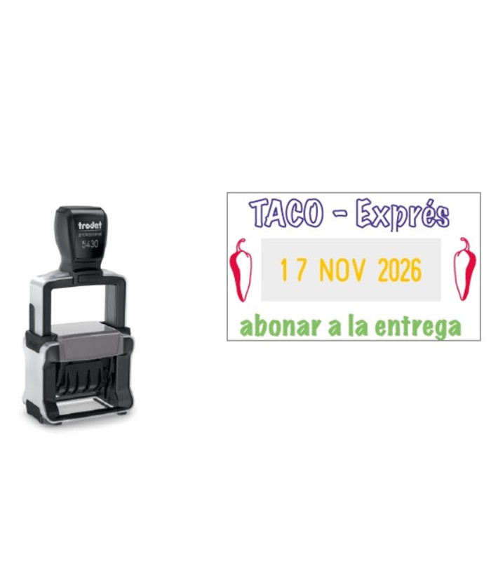 Tampon dateur professional 5460 date 4mm + texte noir 56x33mm 