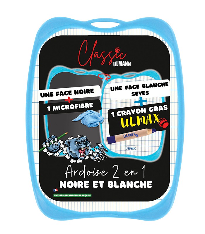 Ardoise blanche et noire + crayon-chiffon R.2125311