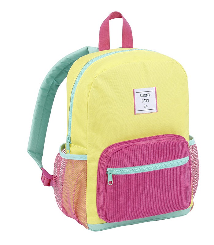 Sac à dos petit modèle Sunny days jaune/rose R.627367-33