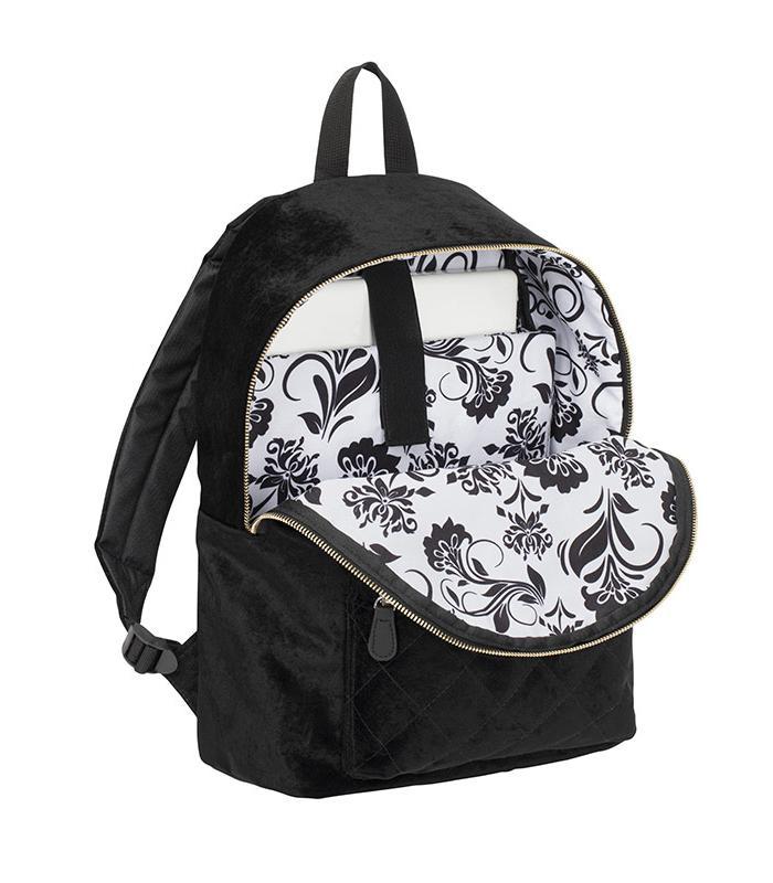 Sac à dos moyen modèle velvet velour noir R.707374-26