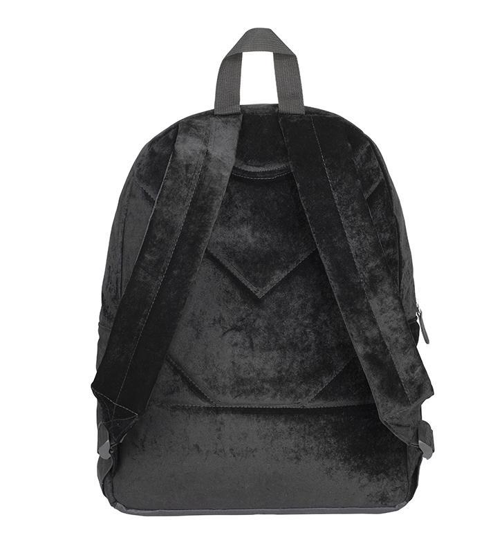 Sac à dos moyen modèle velvet velour noir R.707374-26