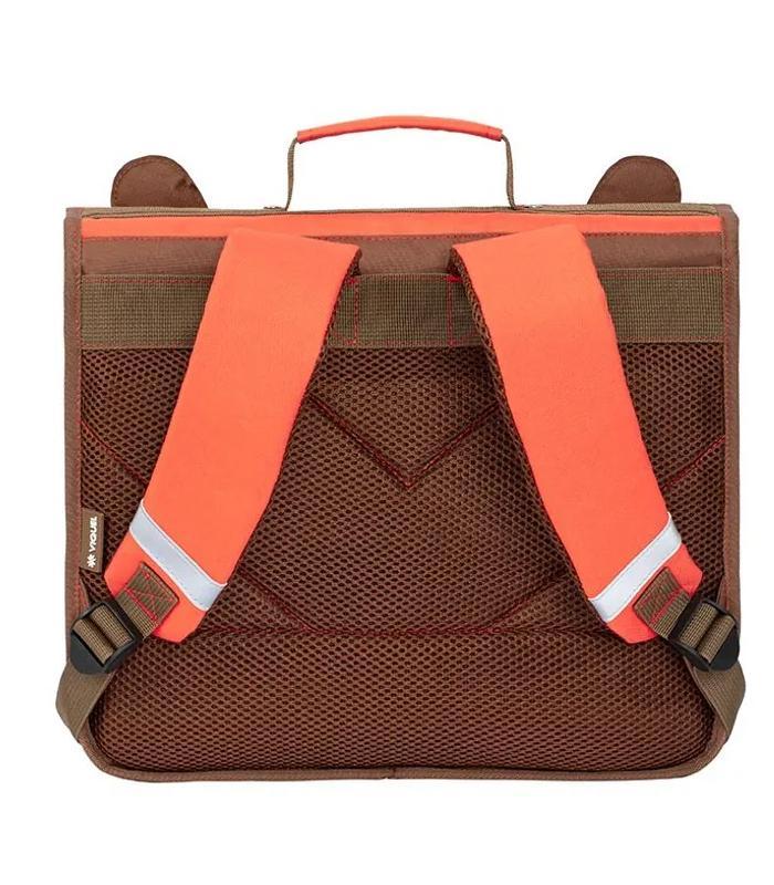 Cartable petit modèle Panda 2 compartiments orange marron R099762-01