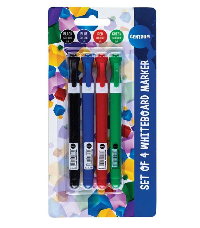 Marqueurs tableaux blanc x4 noir-bleu-rouge-vert R.81263