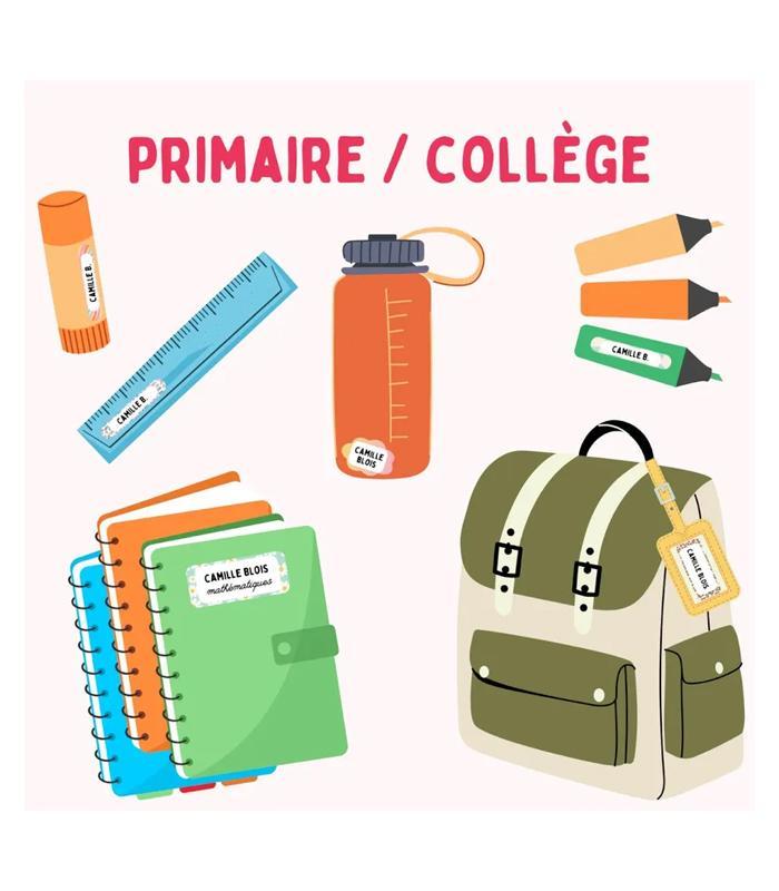 Etiquettes scolaire x12 primaire R.GNP-RDCPRIM