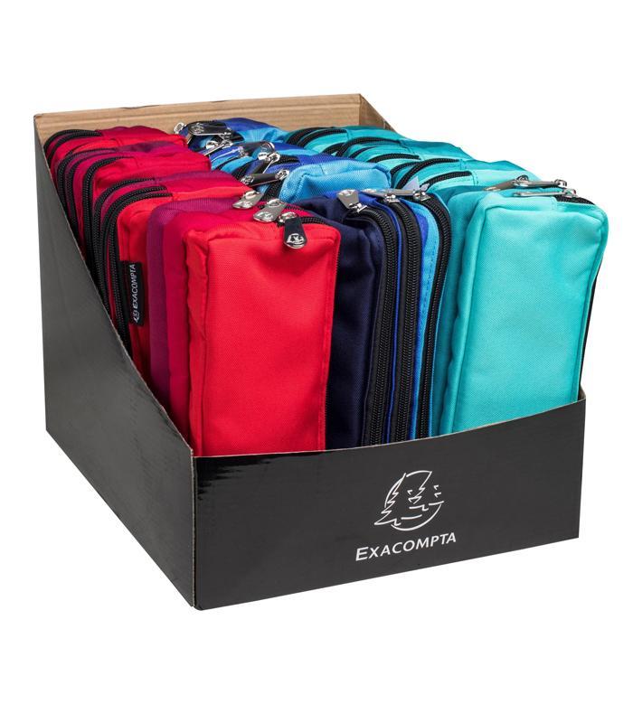 Fourre-tout rectangulaire polyester 3 compart couleur ass R.52950E