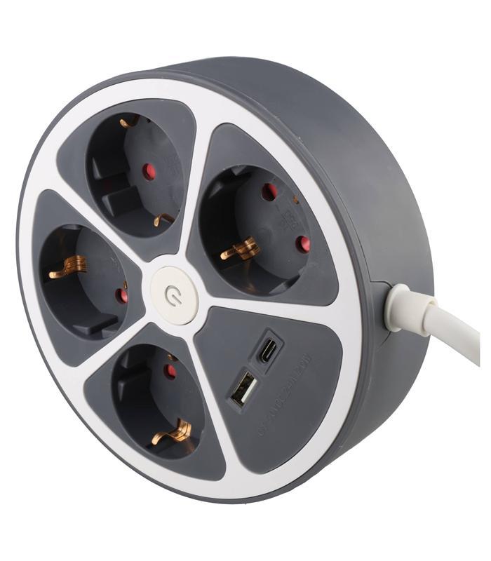 Multiprise 4 prises avec interrupteur et ports USB R.GAE0000562