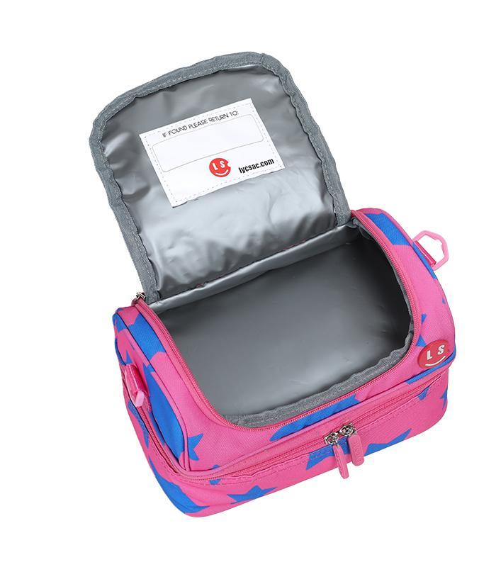 Sac goûter isotherme starlight rose bleu 2 compartiments R.LS03978