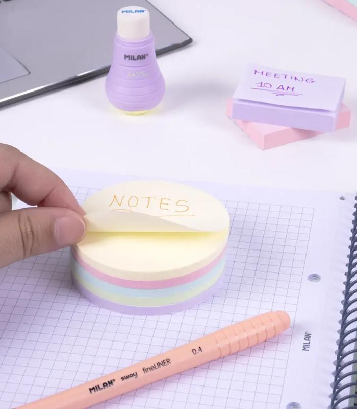Note adhésives repositionnable ronde Ø 67mm 250 f pastel R.41671P250