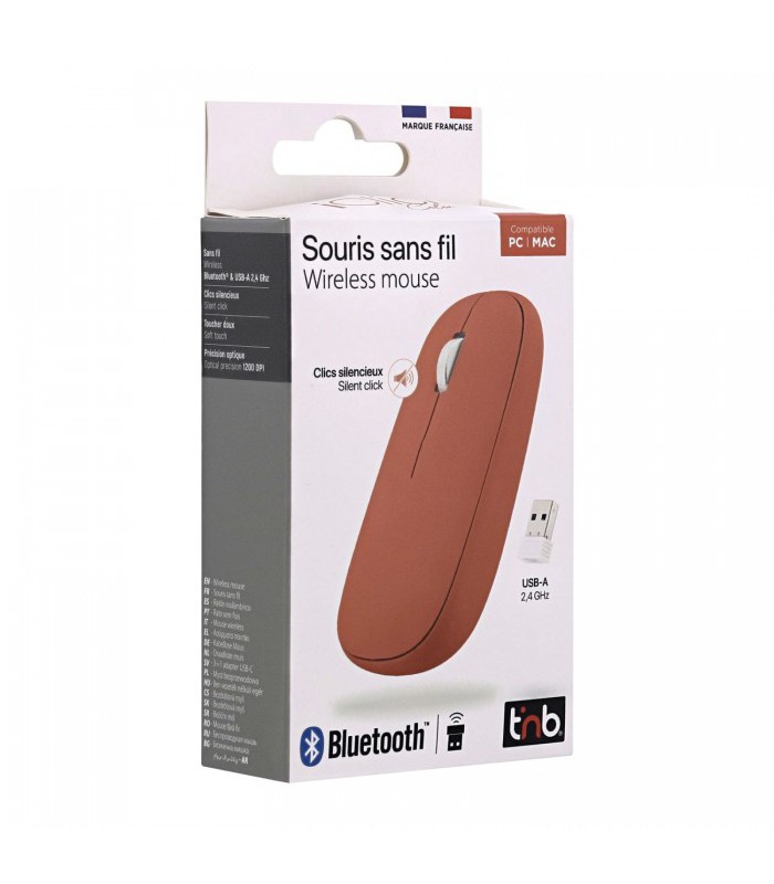 Souris sans fil bluetooth TNB DUAL CONNECT rouge