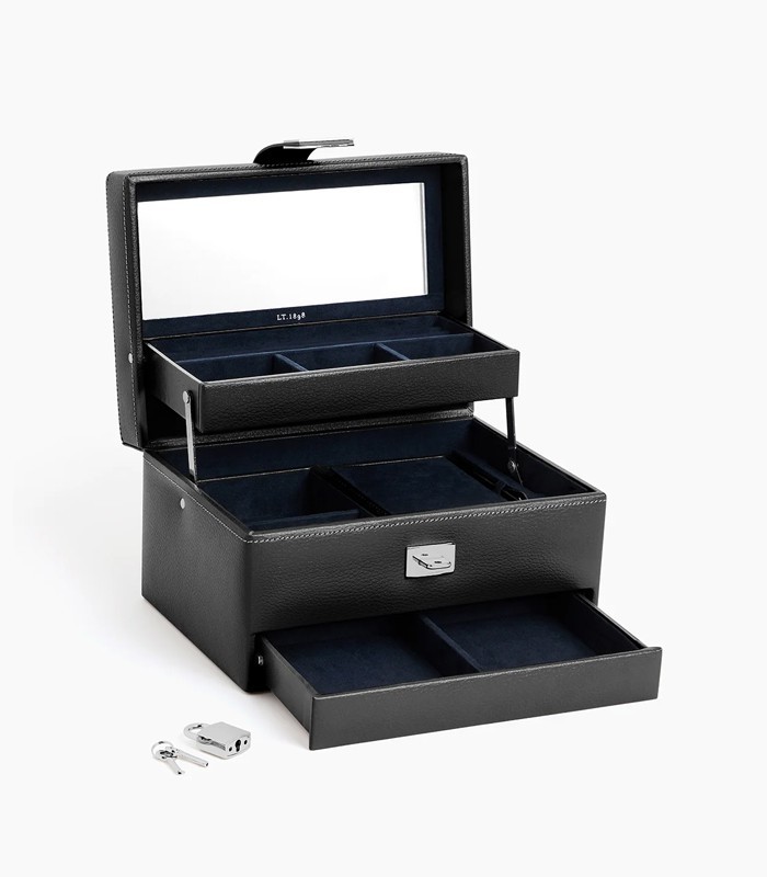 Coffret bijoux 22x13x16cm 3 compartiments cuir R.TBJ7325ASS