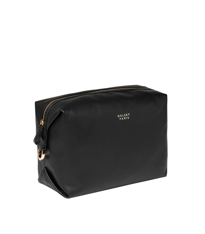 Trousse de toilette 18x25x11cm Le cuir lisse noir R.00299115100