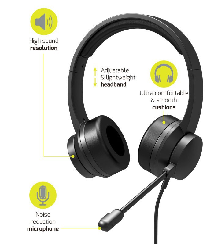 Micro Casque avec fil USB Port Designs USB-A & USB-C
