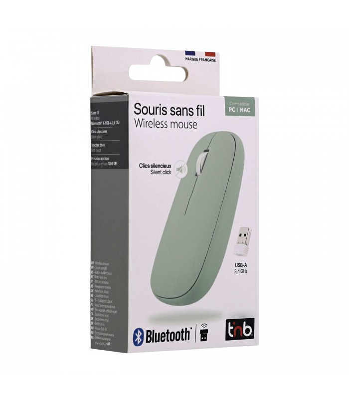 Souris sans fil bluetooth TNB DUAL CONNECT verte pour ACC1004