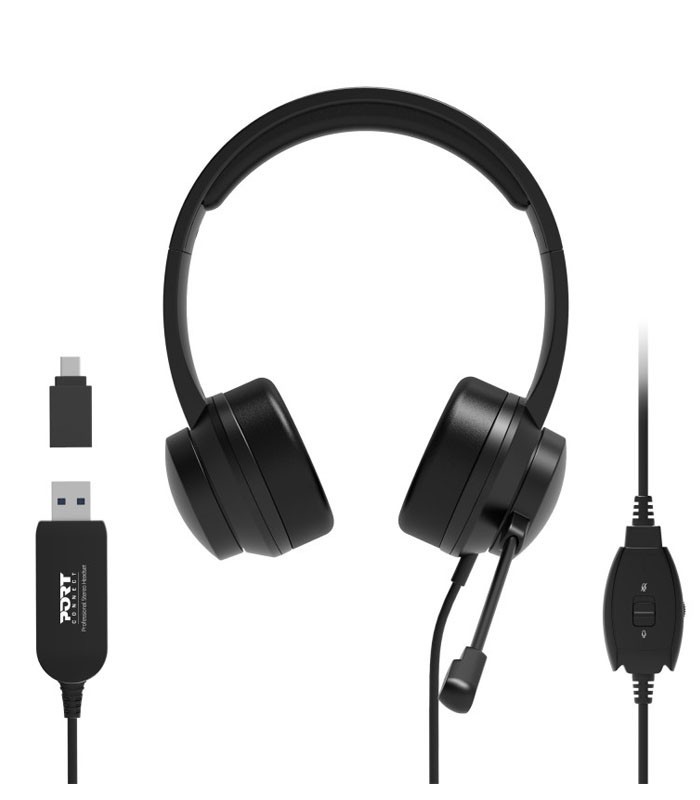 Micro Casque avec fil USB Port Designs USB-A & USB-C