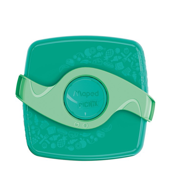 Boîte goûter concept carré 1bte & 2compartiments vert R.870105