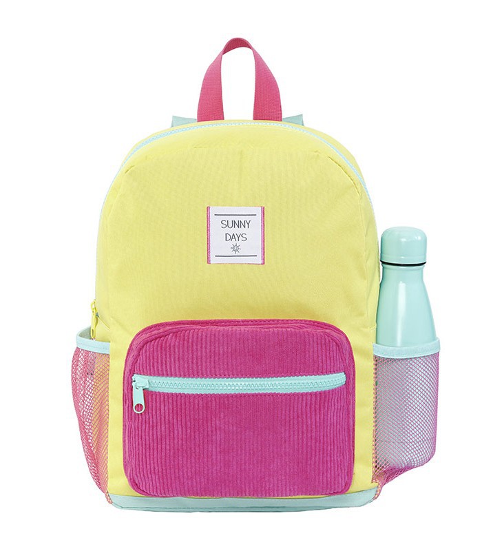 Sac à dos petit modèle Sunny days jaune/rose R.627367-33