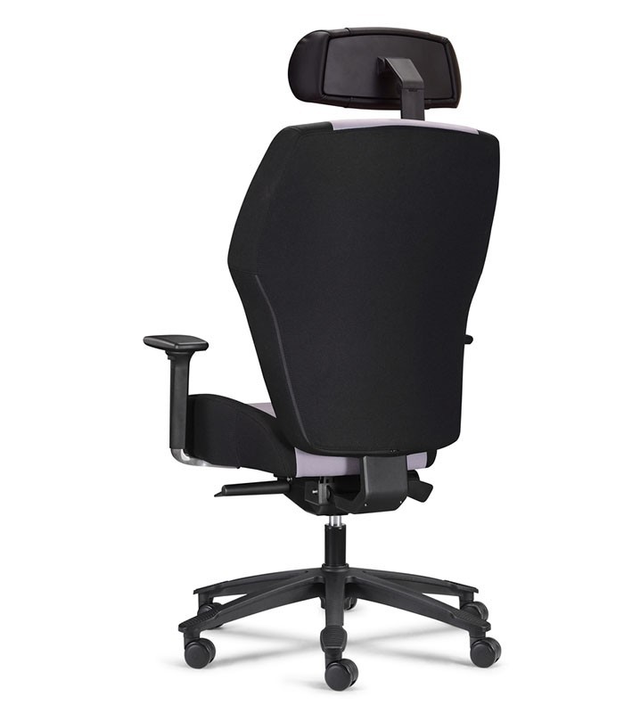 Fauteuil opérateur MOBY têtière tissu noir-grand gabarit