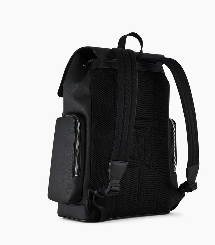 Sac à dos 34x43x14cm Maurice toile cuir lisse noir R.TMAU2700N01