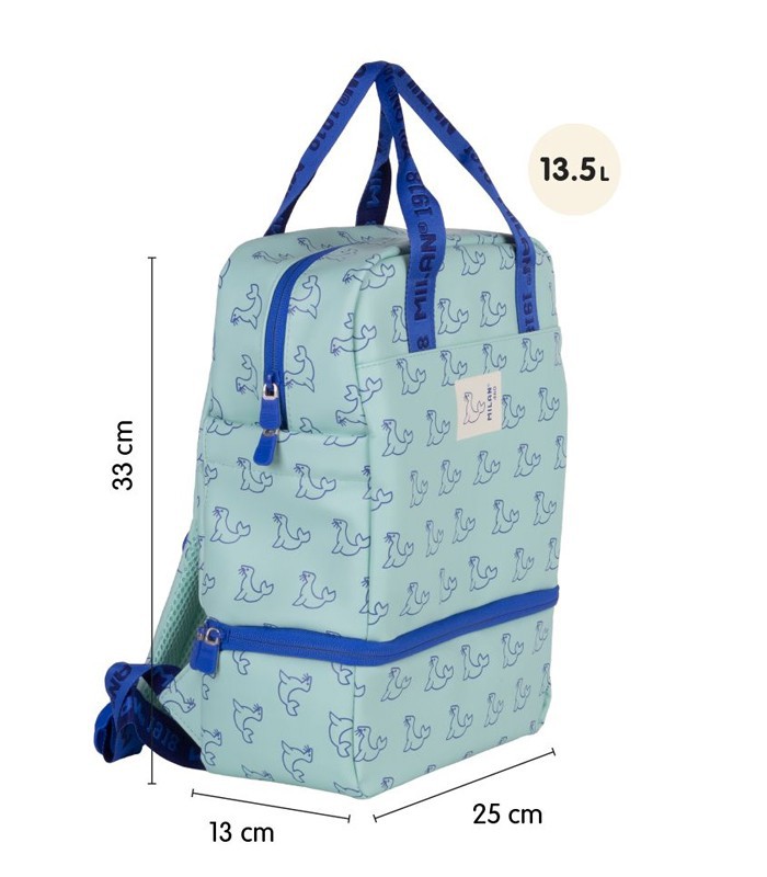 Sac à dos moyen modèle rectangulaire otarie bleu R.6247Z460GR