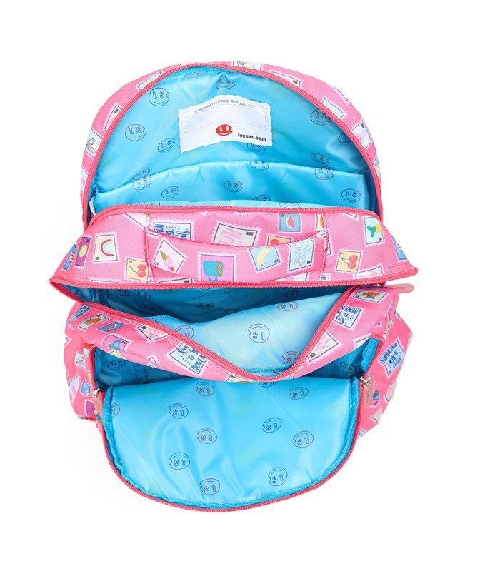 Sac à dos grand modèle globetrotter rose 3 compartiments R.LS02426