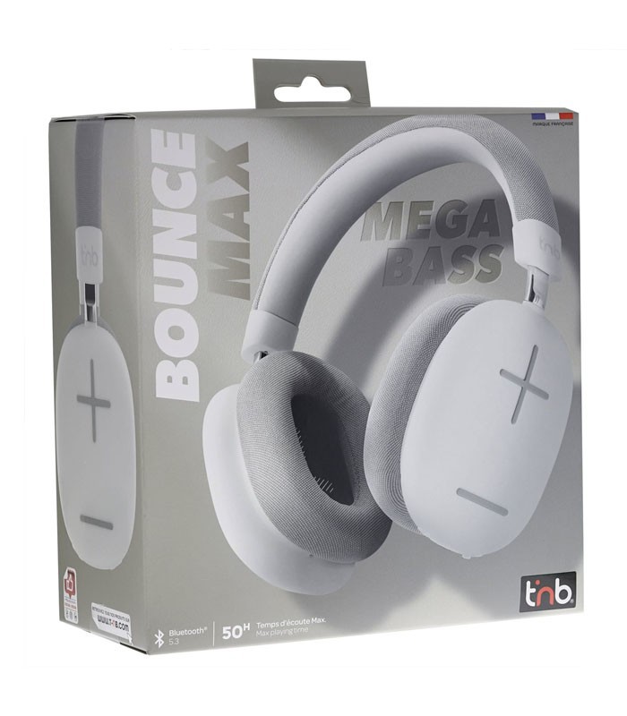Casque sans fil Bounce Max-Blanc & Gris TNB Bluetooth