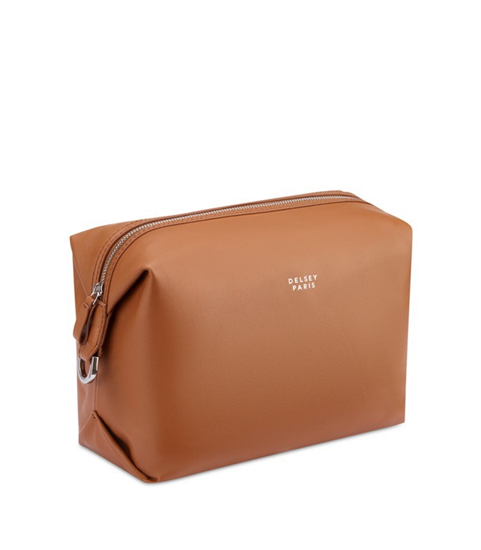 Trousse de toilette 18x25x11cm Le cuir lisse cognac R.00299115156