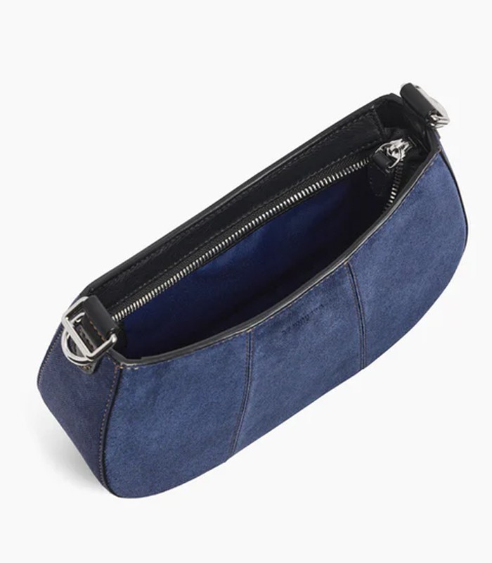 Sac demi lune 23x14x7 cm Juliette cuir suède denim R.TJET1051Q82