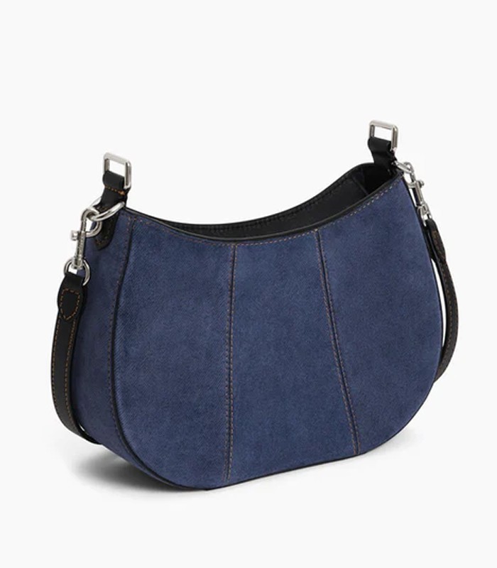 Sac demi lune 23x14x7 cm Juliette cuir suède denim R.TJET1051Q82