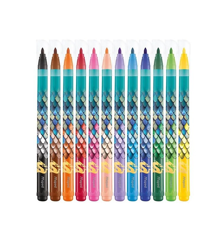 Feutres pointe fine boite de 12 dragon R.845434