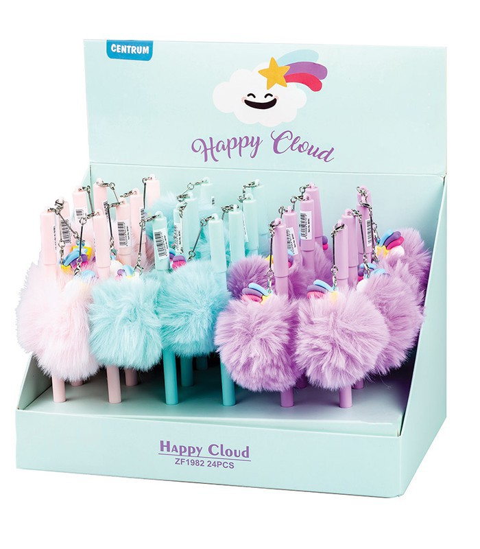 Stylo bille 0.7mm bleu party pompon R.81416