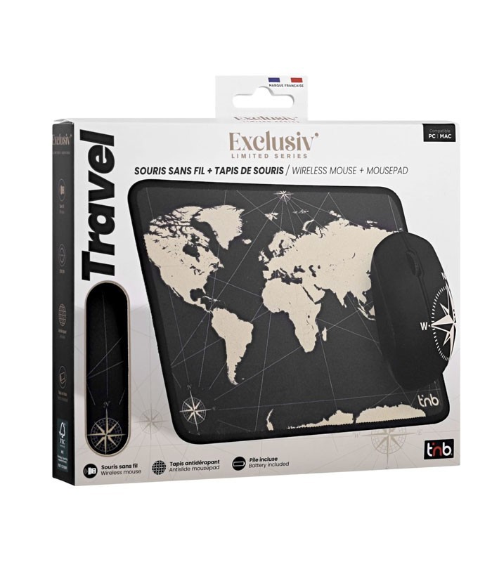Souris sans fil + tapis TNB TRAVEL EXCLUSIV 