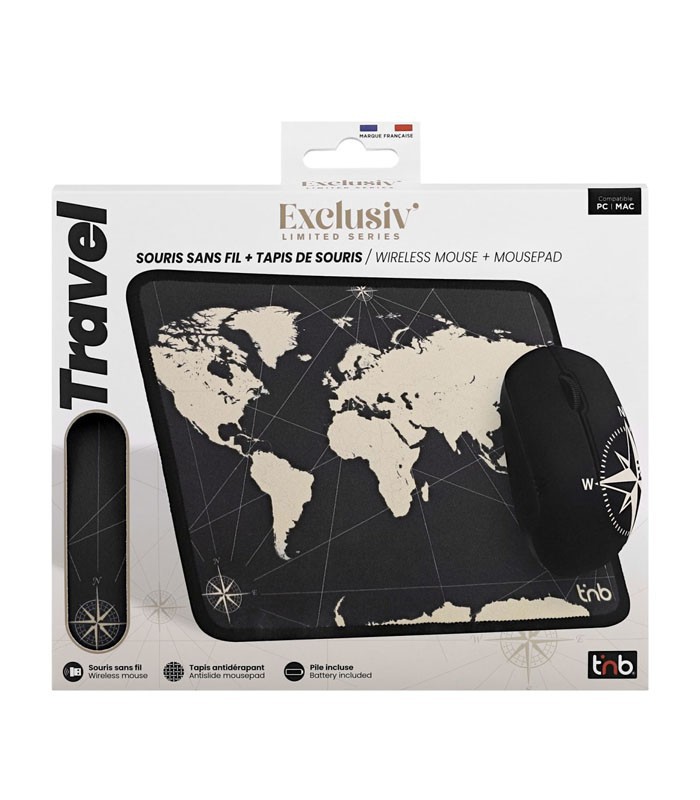 Souris sans fil + tapis TNB TRAVEL EXCLUSIV 