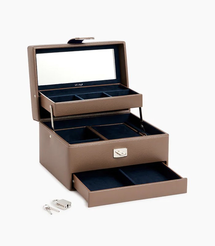 Coffret bijoux 22x13x16cm 3 compartiments cuir R.TBJ7325ASS