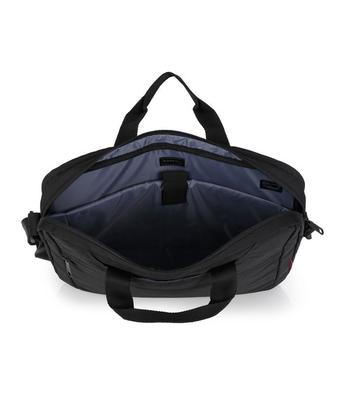 Serviette homme 42x31x7cm 15.6" Division  noir 2 compart R.413020