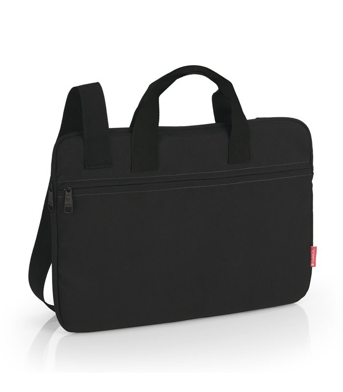 Serviette homme 42x31x7cm 15.6" Division  noir 2 compart R.413020