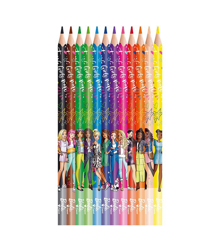Crayons couleur boîte de 12 barbie rose R.862207