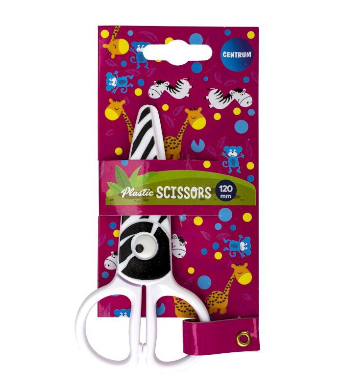 Ciseaux sécurité plastique motif animaux assortis R.81034
