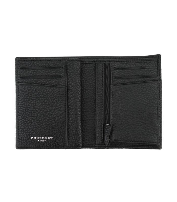 Portefeuille 9.5x12.5x1.5cm Chris vertical cuir noir R.31604