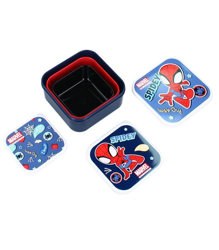 Boîte goûter Spiderman fresh bites 3 en 1 bleu R.201-00424