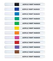 Marqueur acrylique pour toutes surfaces paquet de 12 couleurs R.89789