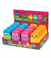 Gomme + taille-crayon animals coloris assortis R.81234