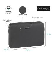 Housse 38.5x26x4.5cm  PC 15'' Casawork gomme noire R.751357-26
